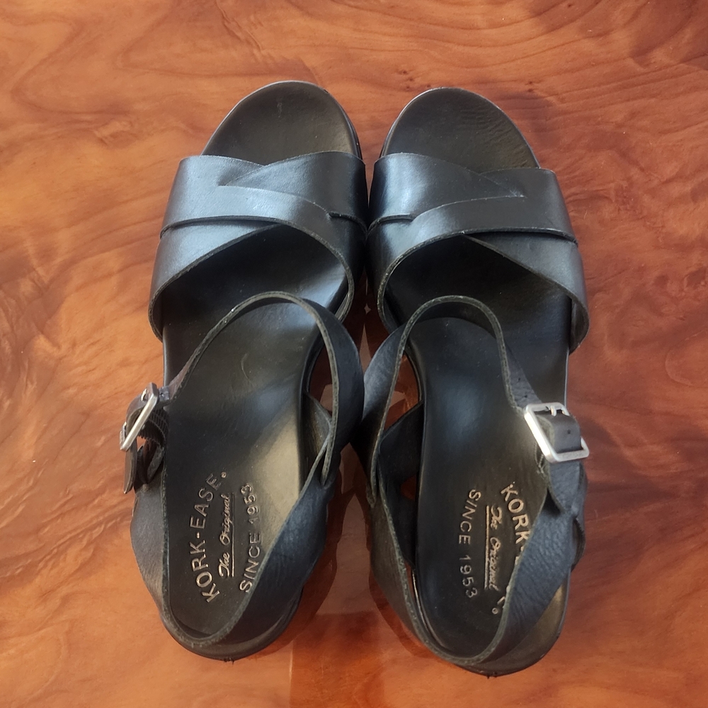 Kork-Ease Black Myrna 2.0 Slingback Sandals with Adjustable Straps